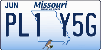 MO license plate PL1Y5G