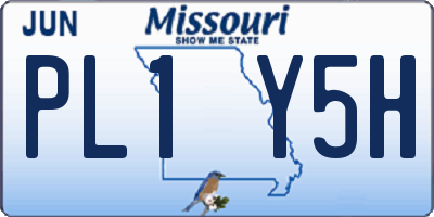 MO license plate PL1Y5H