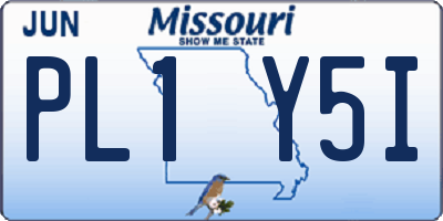 MO license plate PL1Y5I