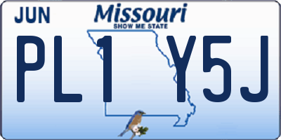 MO license plate PL1Y5J