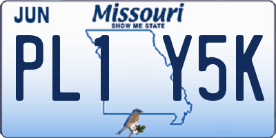 MO license plate PL1Y5K