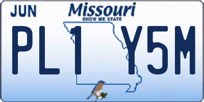 MO license plate PL1Y5M