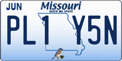 MO license plate PL1Y5N