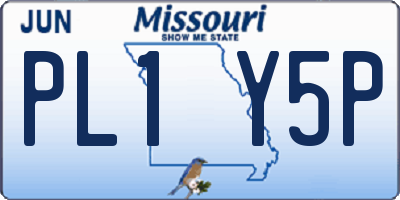 MO license plate PL1Y5P