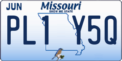 MO license plate PL1Y5Q