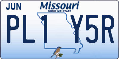 MO license plate PL1Y5R