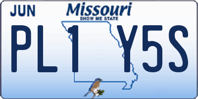 MO license plate PL1Y5S
