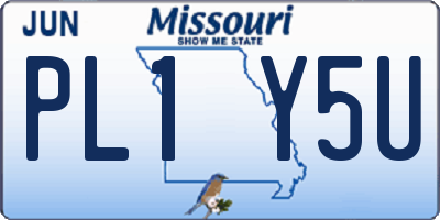 MO license plate PL1Y5U