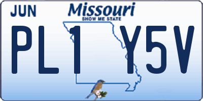 MO license plate PL1Y5V