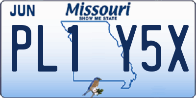MO license plate PL1Y5X