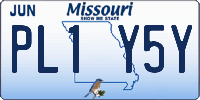 MO license plate PL1Y5Y