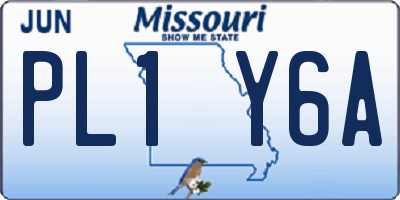 MO license plate PL1Y6A