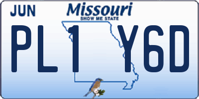 MO license plate PL1Y6D