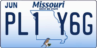 MO license plate PL1Y6G