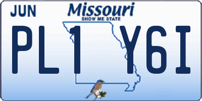 MO license plate PL1Y6I