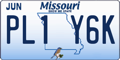 MO license plate PL1Y6K