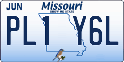 MO license plate PL1Y6L