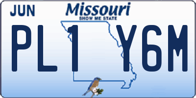 MO license plate PL1Y6M