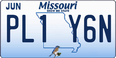 MO license plate PL1Y6N