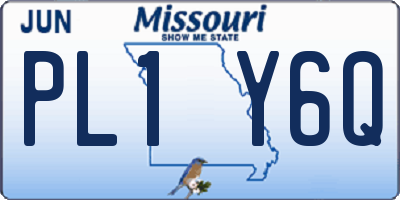 MO license plate PL1Y6Q