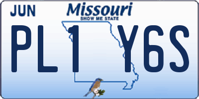 MO license plate PL1Y6S