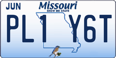 MO license plate PL1Y6T