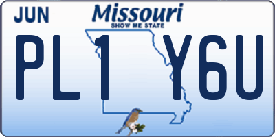 MO license plate PL1Y6U
