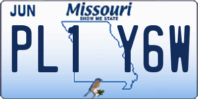 MO license plate PL1Y6W