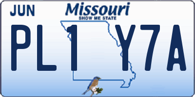 MO license plate PL1Y7A