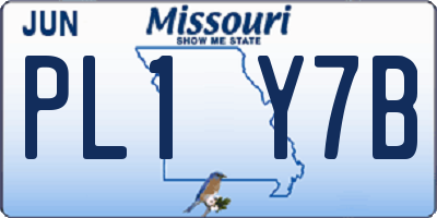MO license plate PL1Y7B