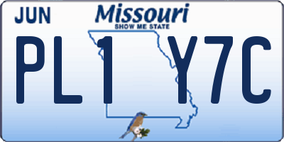 MO license plate PL1Y7C