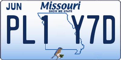 MO license plate PL1Y7D