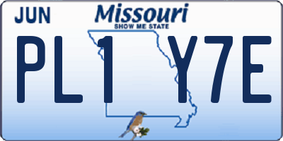 MO license plate PL1Y7E