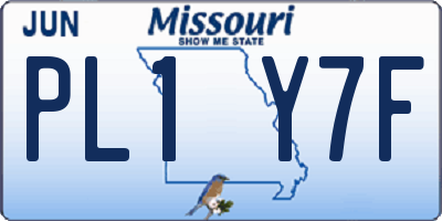 MO license plate PL1Y7F