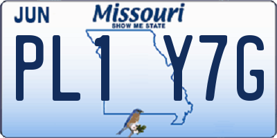 MO license plate PL1Y7G