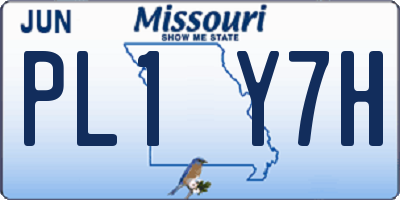 MO license plate PL1Y7H
