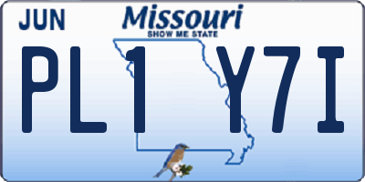 MO license plate PL1Y7I
