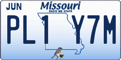 MO license plate PL1Y7M