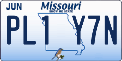 MO license plate PL1Y7N