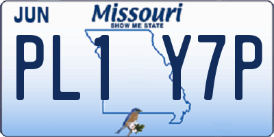MO license plate PL1Y7P