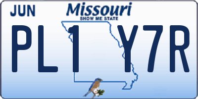 MO license plate PL1Y7R