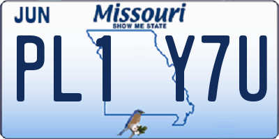 MO license plate PL1Y7U