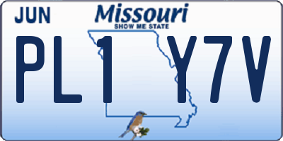 MO license plate PL1Y7V