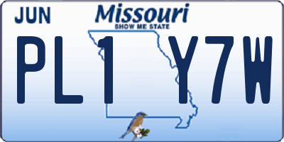 MO license plate PL1Y7W
