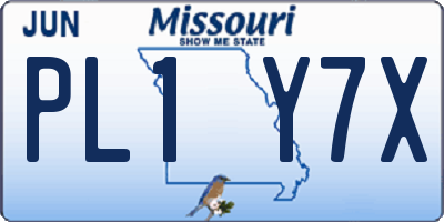 MO license plate PL1Y7X
