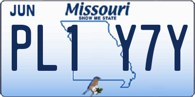 MO license plate PL1Y7Y