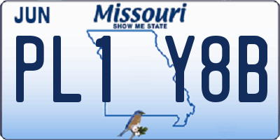 MO license plate PL1Y8B