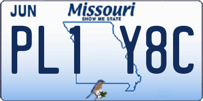 MO license plate PL1Y8C