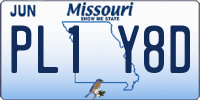 MO license plate PL1Y8D
