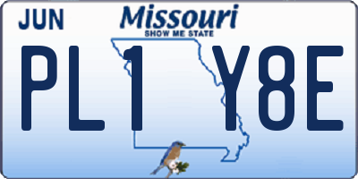 MO license plate PL1Y8E